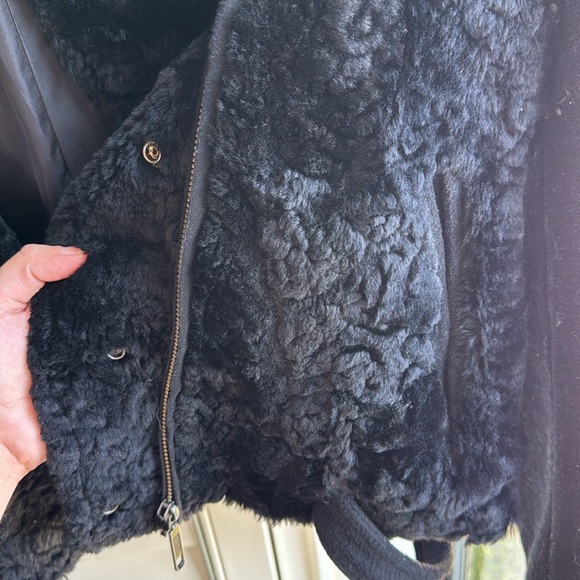 Black Rabbit Fur & Wool Moto Peacoat! 🖤 - Picture 5 of 9